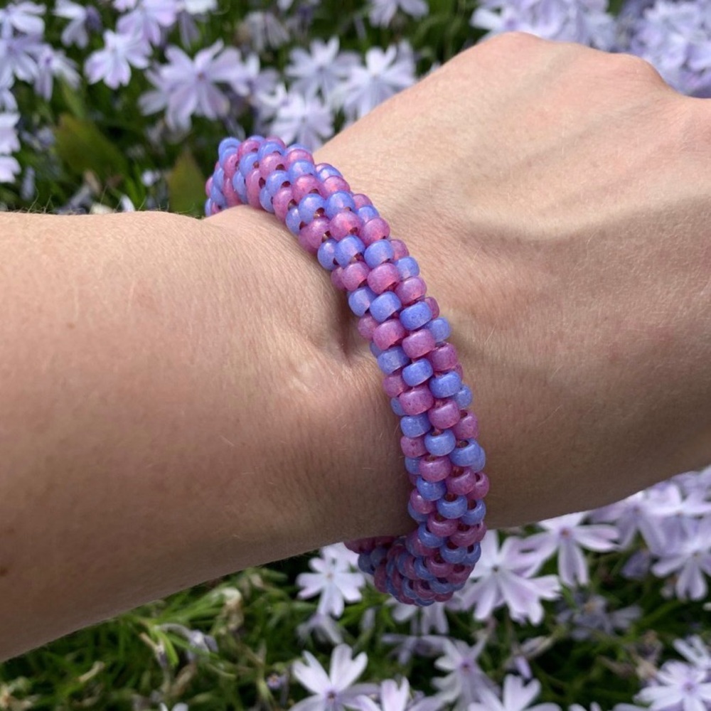 Pink and purple twist bracelet